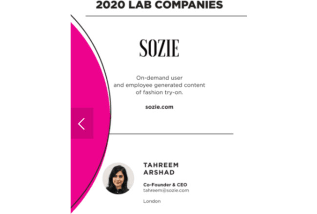Sozie presented at 2020 Tech Runway Digital Demo Day