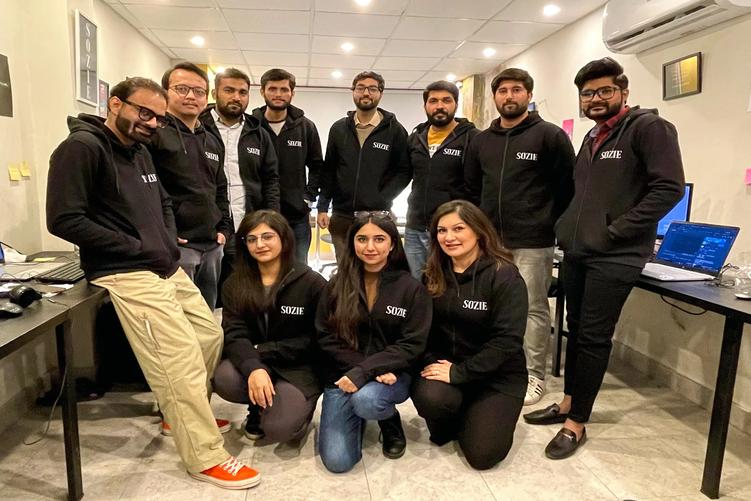 The team in new Sozie gear.
